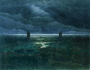 Caspar David Friedrich Seashore by Moonlight